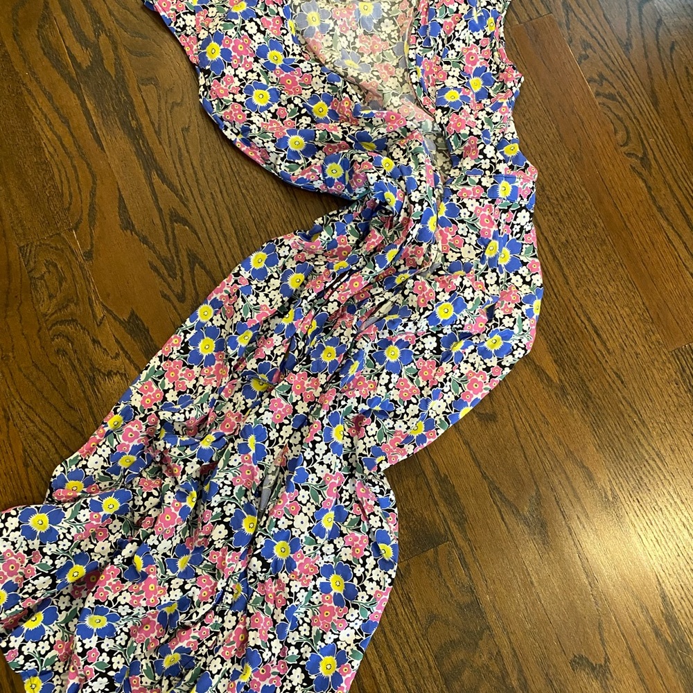 J Crew Floral MIDI Wrap Dress